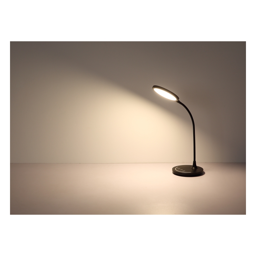 Globo - Lámpara de mesa LED táctil flexible y regulable, LED/12W/230V 3000/4000/6500K CRI 90 negro