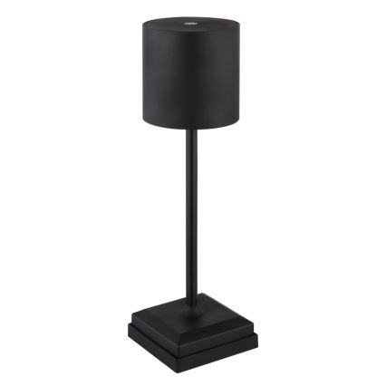 Globo - LED Lámpara de mesa recargable, táctil y regulable LED/1,5W/5V 2200 mAh negra