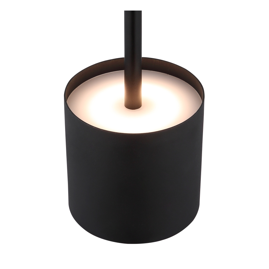 Globo - LED Lámpara de mesa recargable, táctil y regulable LED/1,5W/5V 2200 mAh negra