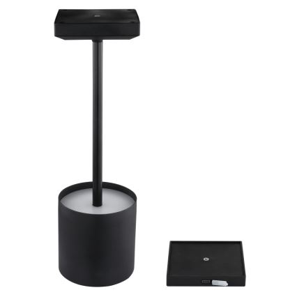 Globo - LED Lámpara de mesa recargable, táctil y regulable LED/1,5W/5V 2200 mAh negra
