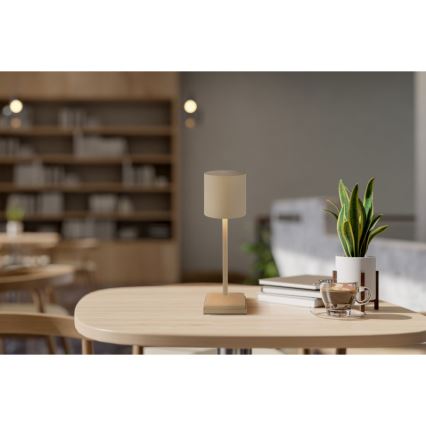 Globo - Lámpara de sobremesa LED regulable, táctil y recargable LED/1,5W/5V 2200 mAh beige