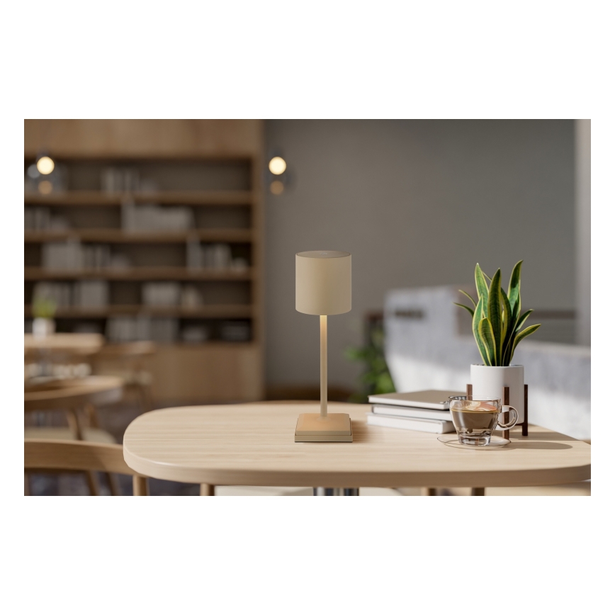 Globo - Lámpara de sobremesa LED regulable, táctil y recargable LED/1,5W/5V 2200 mAh beige