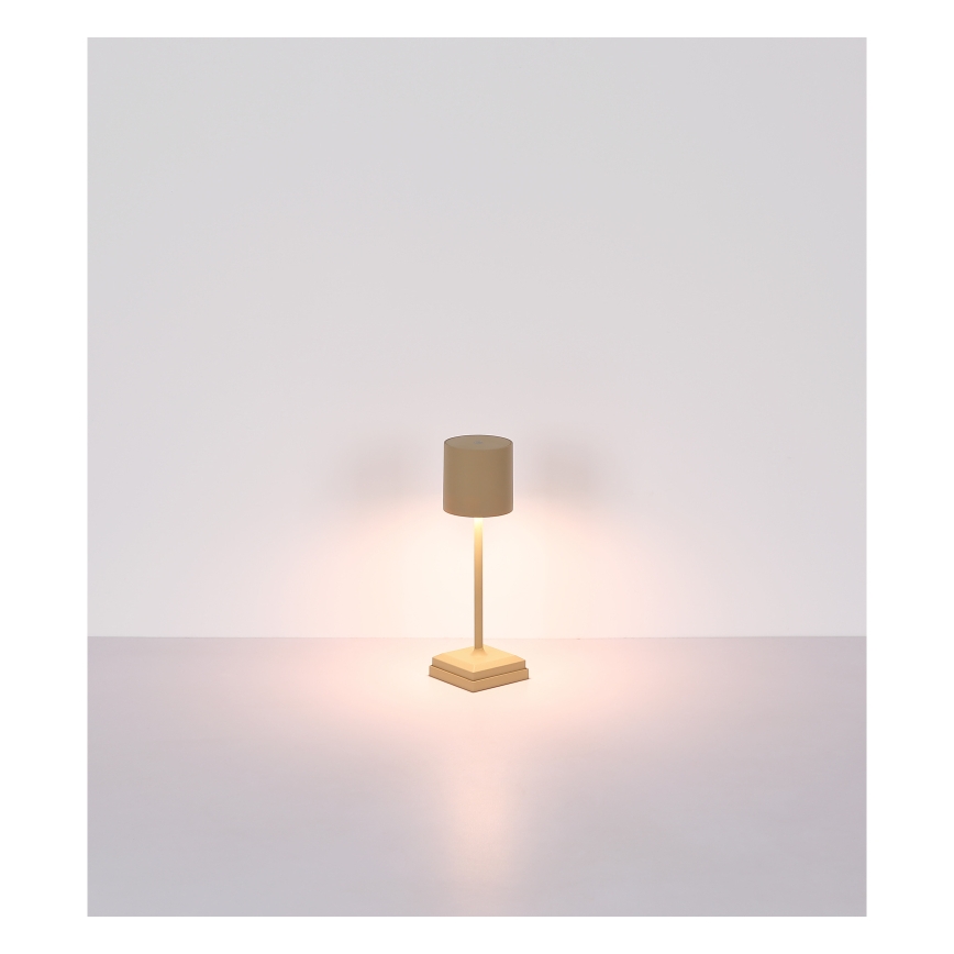 Globo - Lámpara de sobremesa LED regulable, táctil y recargable LED/1,5W/5V 2200 mAh beige