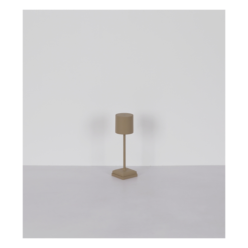 Globo - Lámpara de sobremesa LED regulable, táctil y recargable LED/1,5W/5V 2200 mAh beige