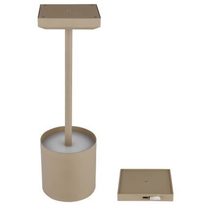 Globo - Lámpara de sobremesa LED regulable, táctil y recargable LED/1,5W/5V 2200 mAh beige