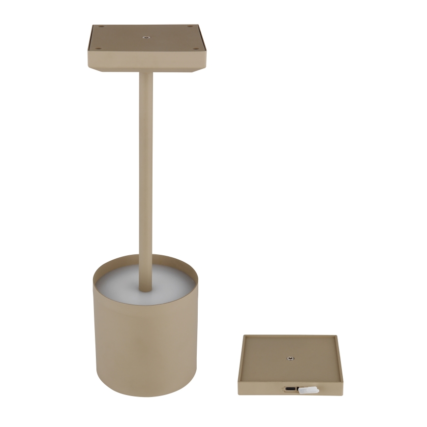 Globo - Lámpara de sobremesa LED regulable, táctil y recargable LED/1,5W/5V 2200 mAh beige