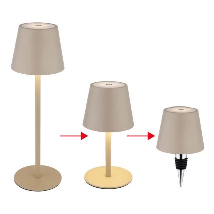 Globo - LED Lámpara de mesa exterior recargable, táctil y regulable LED/3W/5V 3000/4000/5000K IP54 1800 mAh