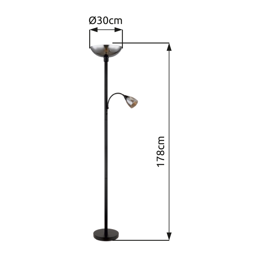 Globo - Lámpara de pie 1xE27/60W/230V + 1xE14/40W