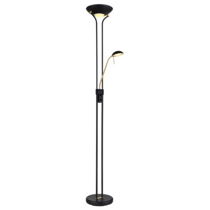Globo - Lámpara de pie LED regulable LED/20W/230V + LED/5,5W 3000K negro/dorado