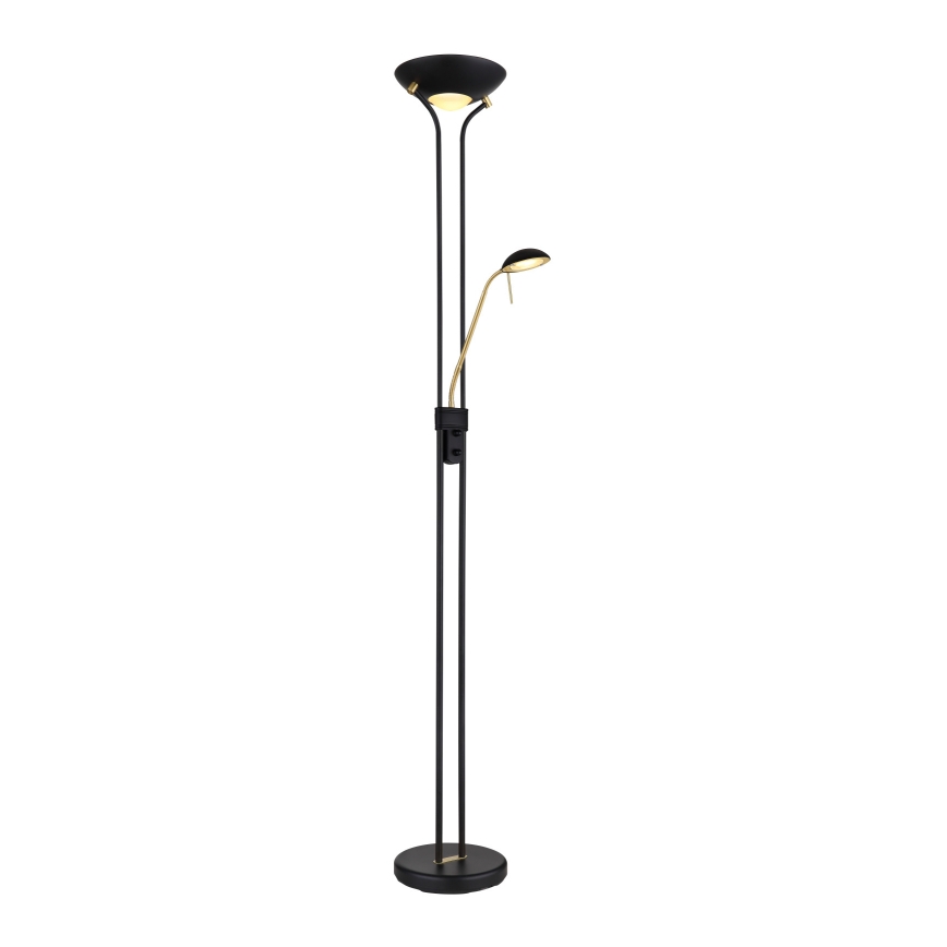 Globo - Lámpara de pie LED regulable LED/20W/230V + LED/5,5W 3000K negro/dorado