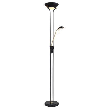Globo - Lámpara de pie LED regulable LED/20W/230V + LED/5,5W 3000K negro/dorado