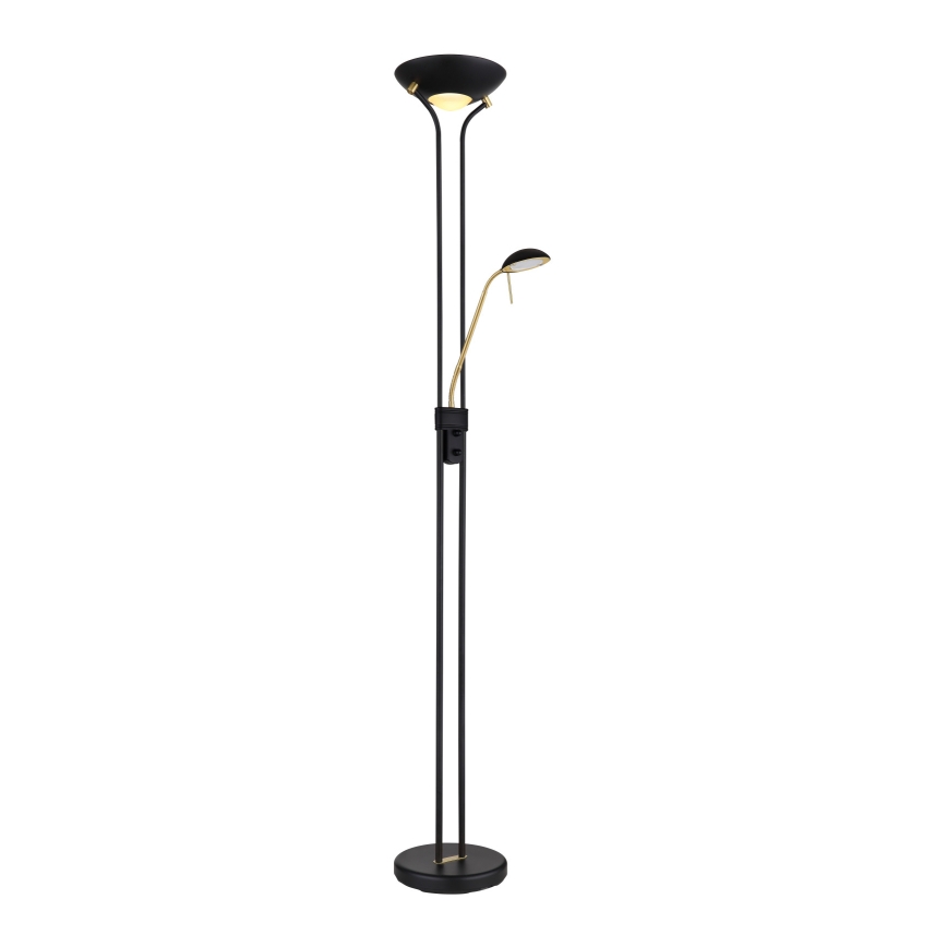 Globo - Lámpara de pie LED regulable LED/20W/230V + LED/5,5W 3000K negro/dorado