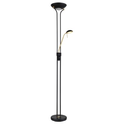 Globo - Lámpara de pie LED regulable LED/20W/230V + LED/5,5W 3000K negro/dorado