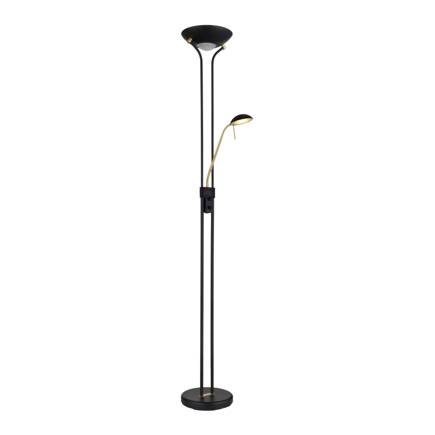 Globo - Lámpara de pie LED regulable LED/20W/230V + LED/5,5W 3000K negro/dorado