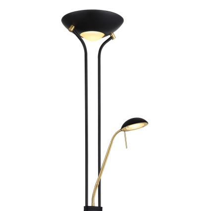Globo - Lámpara de pie LED regulable LED/20W/230V + LED/5,5W 3000K negro/dorado