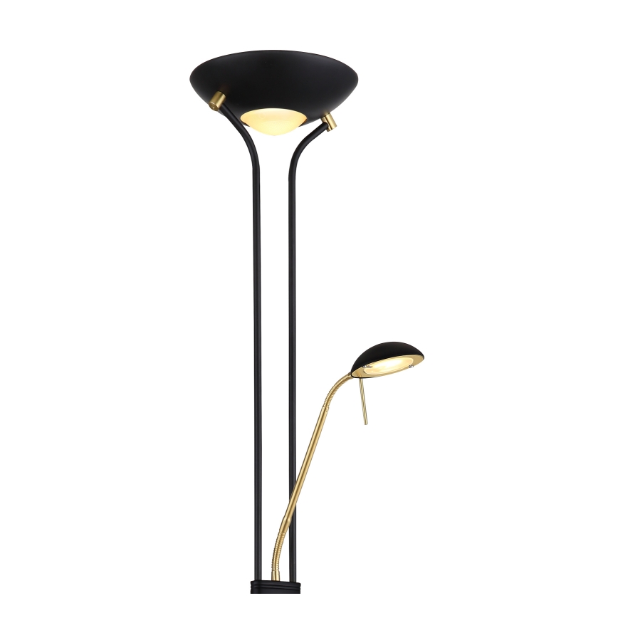 Globo - Lámpara de pie LED regulable LED/20W/230V + LED/5,5W 3000K negro/dorado