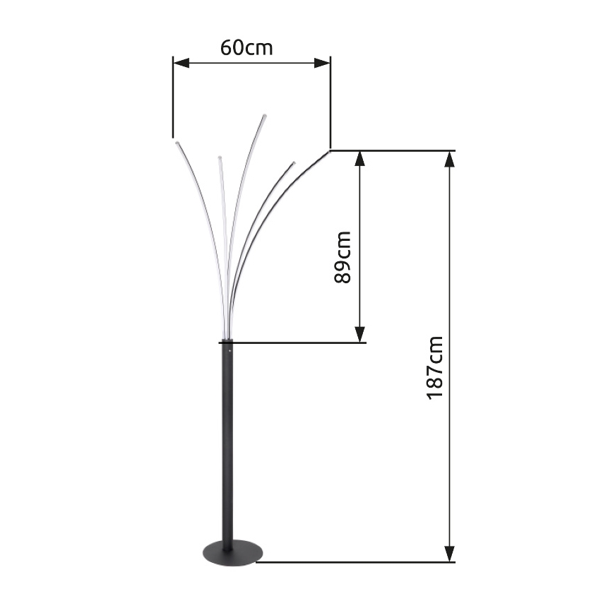 Globo - Lámpara de pie táctil regulable LED/36W/230V cromo brillante