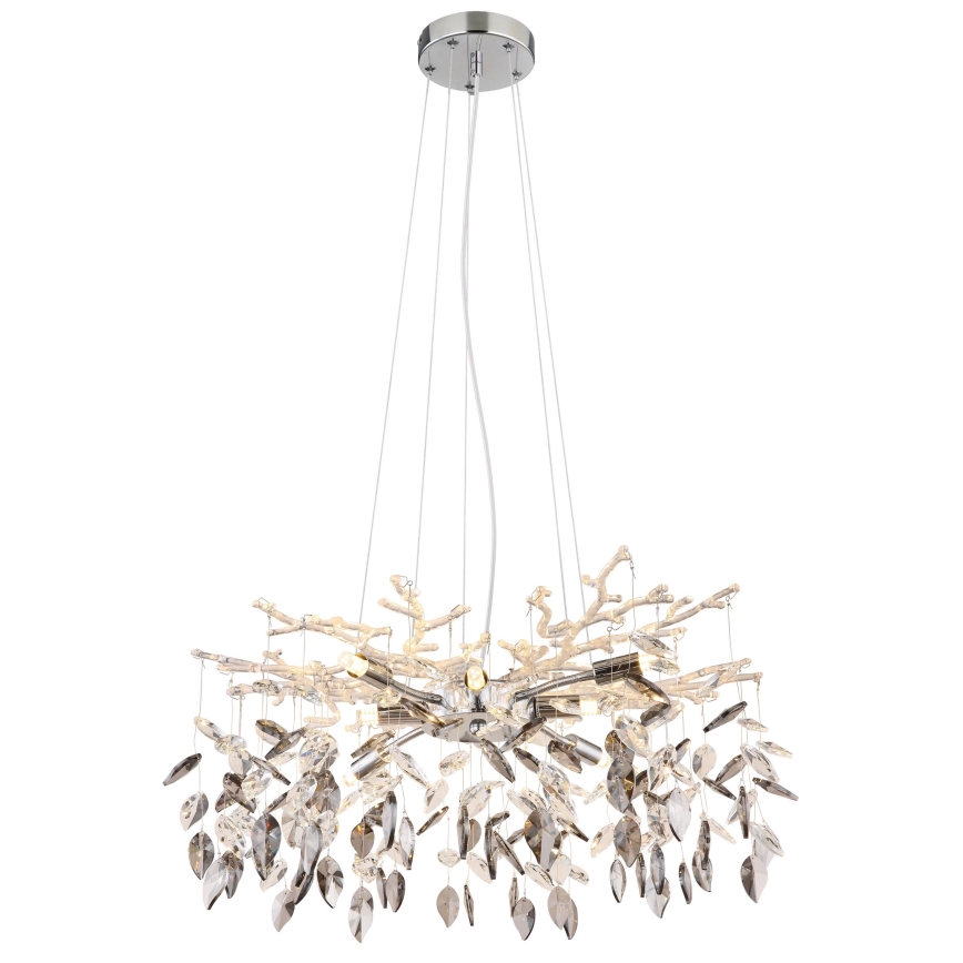 Globo - Lámpara colgante 8xG9/8W/230V diá. 61 cm cromo brillante