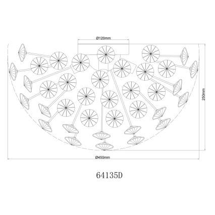 Globo - Plafón LED 4xG9/3,5W/230V diá. 45 cm dorado