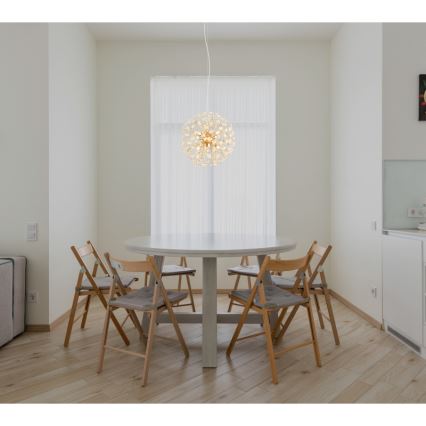 Globo - Lámpara colgante LED con cable 8xG9/3,5W/230V Ø 40 cm dorada
