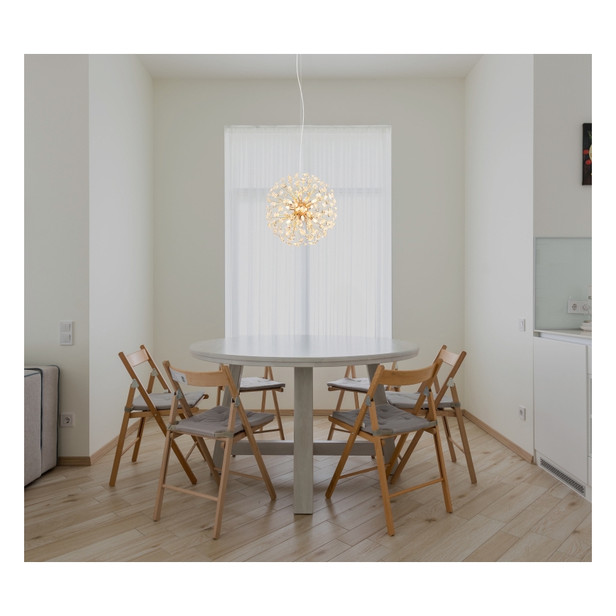 Globo - Lámpara colgante LED con cable 8xG9/3,5W/230V Ø 40 cm dorada