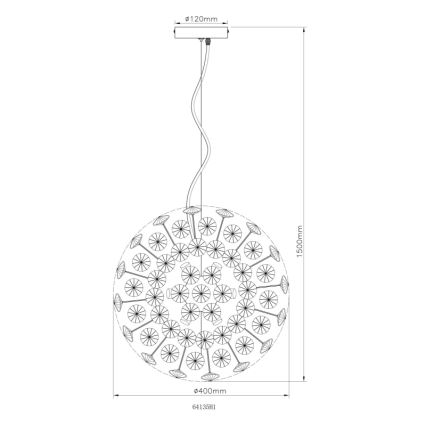Globo - Lámpara colgante LED con cable 8xG9/3,5W/230V Ø 40 cm dorada