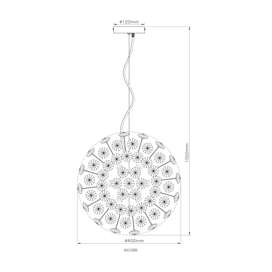 Globo - Lámpara colgante LED con cable 8xG9/3,5W/230V Ø 40 cm dorada