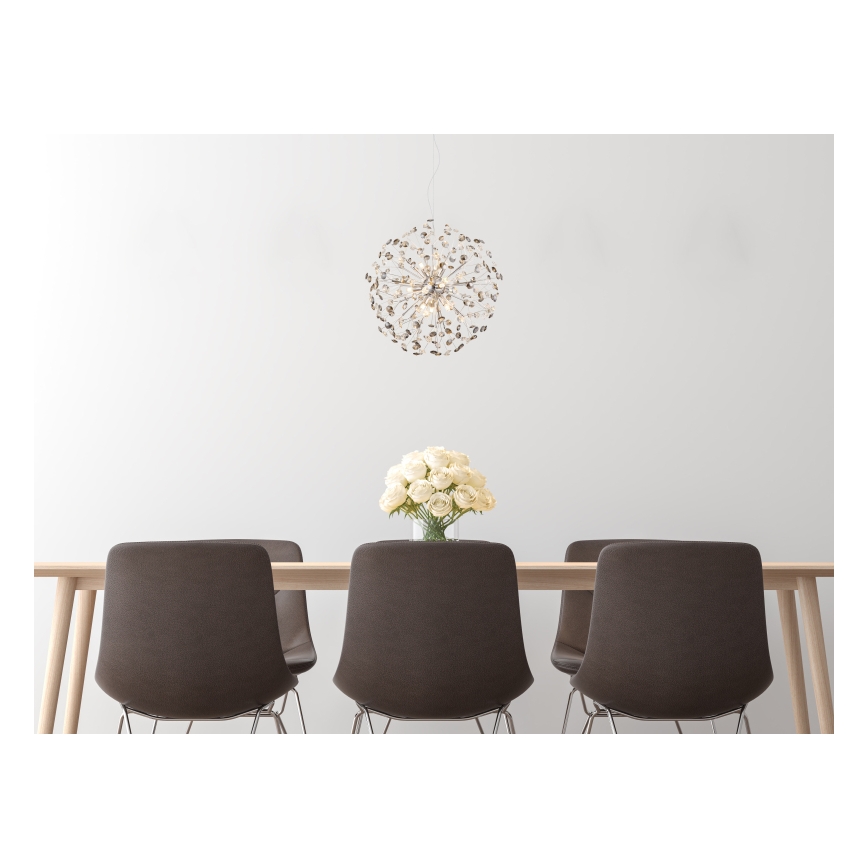 Globo - Lámpara colgante LED con cable 9xG9/3,5W/230V, diámetro 60 cm, cromo brillante