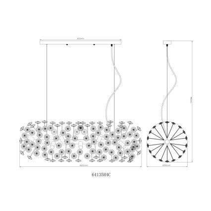 Globo - Lámpara colgante LED en cable 12xG9/3,5W/230V cromo brillante