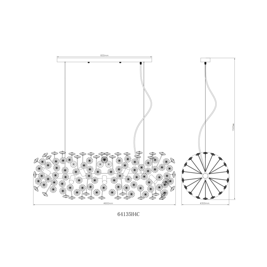 Globo - Lámpara colgante LED en cable 12xG9/3,5W/230V cromo brillante