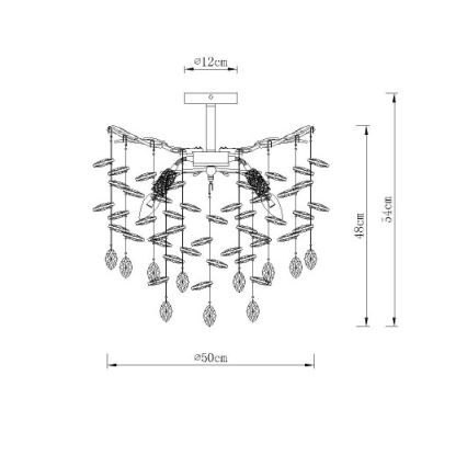 Globo - Lámpara colgante con varilla 6xE14/40W/230V dorada