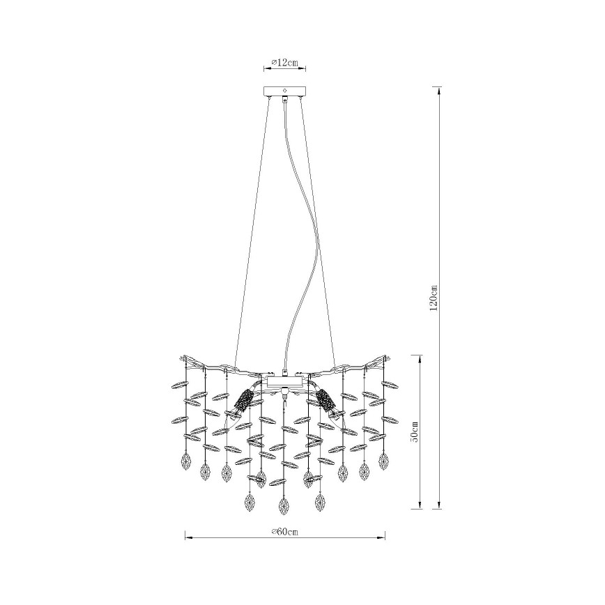 Globo - Lámpara colgante con cable 8xE14/40W/230V dorada