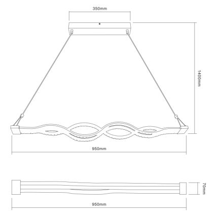 Globo - Lámpara colgante LED regulable suspendida por cable LED/30W/230V + mando a distancia