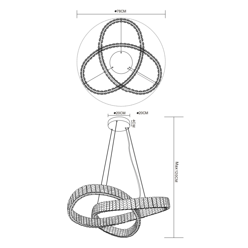 Globo - Lámpara de araña LED regulable LED/110W/230V 2700-6000K diá. 78 cm + control remoto