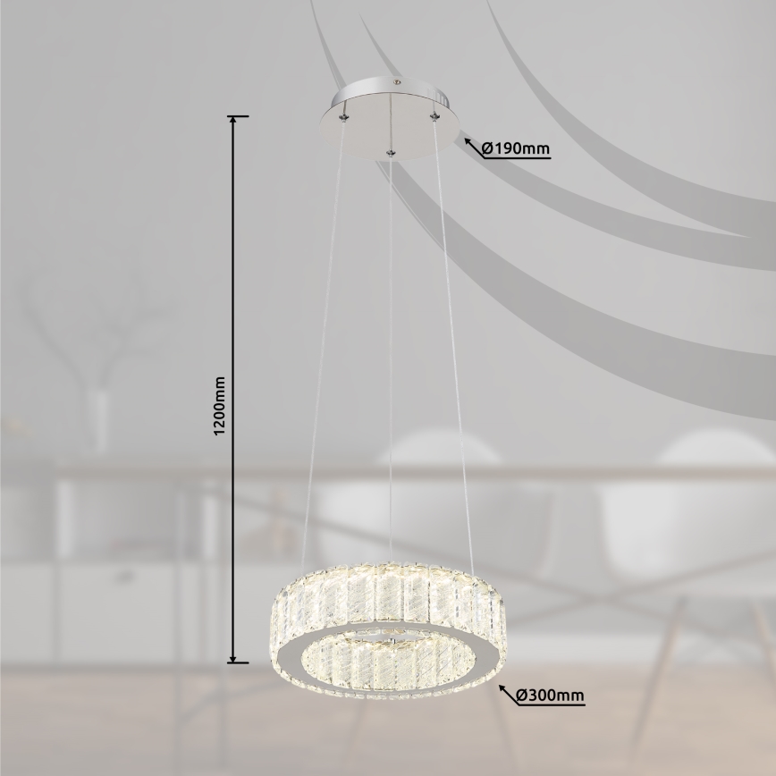 Globo - Lámpara de araña LED regulable LED/30W/230V 2700-6000K diá. 30 cm + control remoto