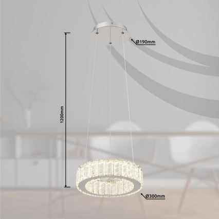 Globo - Lámpara colgante LED regulable con cable LED/30W/230V 2700-6000K Ø 30 cm + mando a distancia