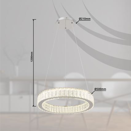 Globo - Lámpara colgante LED regulable con cable LED/50W/230V 2700-6000K Ø 50 cm + mando a distancia
