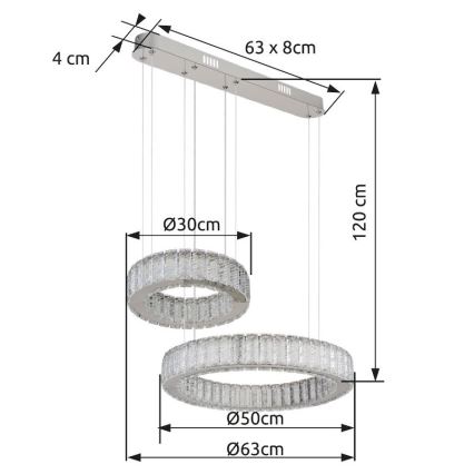 Globo - Lámpara de araña LED regulable LED/80W/230V 2700-6000K + control remoto