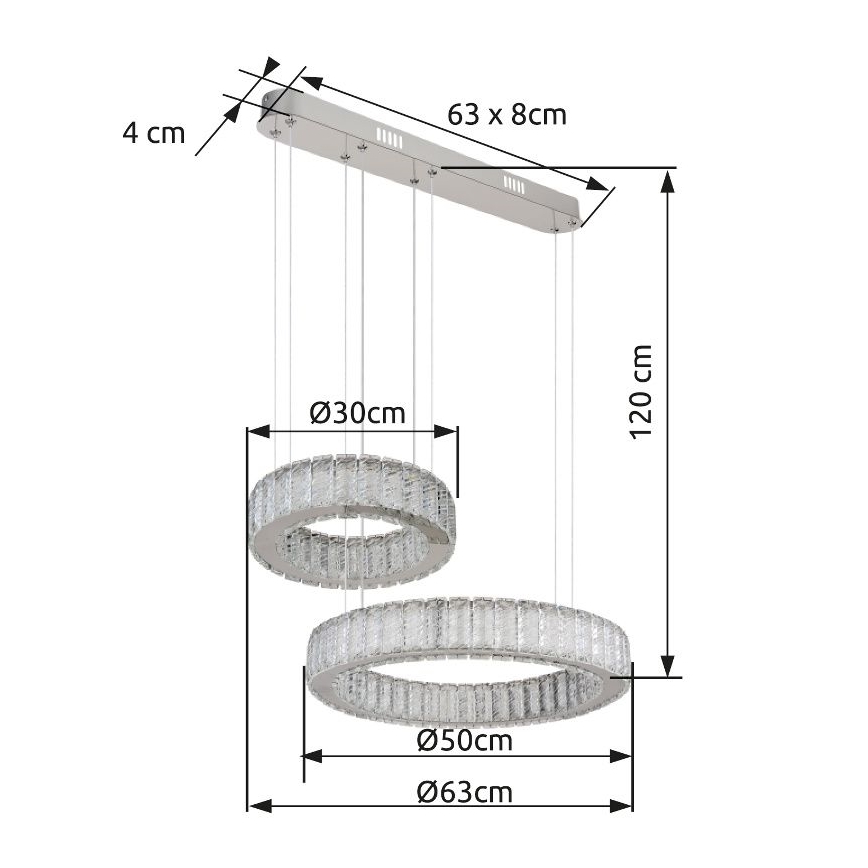 Globo - Lámpara de araña LED regulable LED/80W/230V 2700-6000K + control remoto