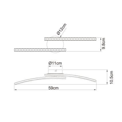 Globo - Lámpara de suspensión para el baño 2xLED/6W/230V IP44