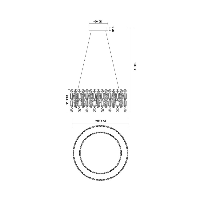 Globo - Lámpara colgante LED con cable LED/58W/230V 2700-6000K + control remoto