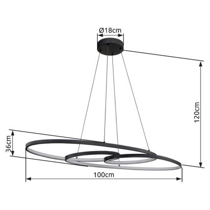 Globo - Lámpara LED colgante LED/39W/230V 2700/4000/6500K
