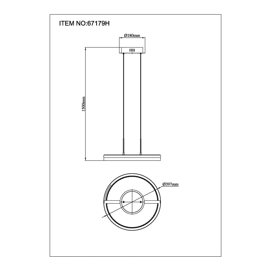 Globo - Lámpara colgante LED con cable LED/40W/230V 3000/4000/6000K Ø 39,7 cm