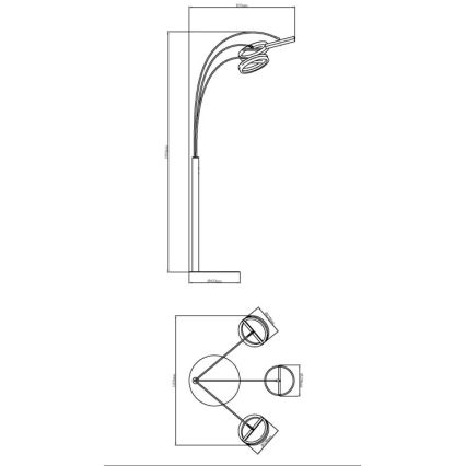 Globo - Lámpara de pie LED regulable con control táctil LED/48W/230V 3000/4000/6000K