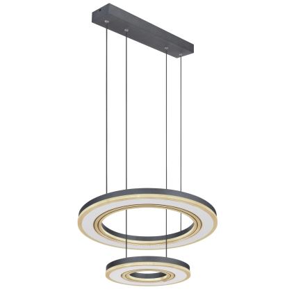 Globo - Lámpara de araña LED regulable LED/50W/230V 2700-6000K diá. 50 cm negro + control remoto