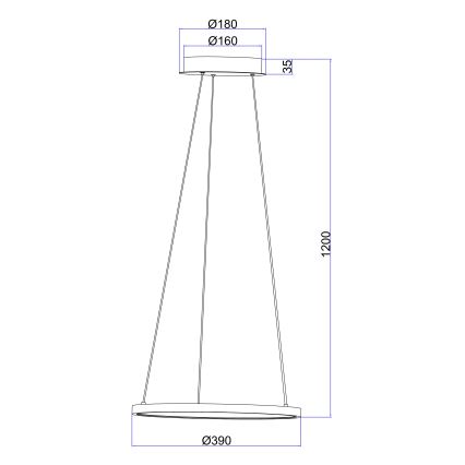 Globo - Lámpara LED colgante LED/19W/230V