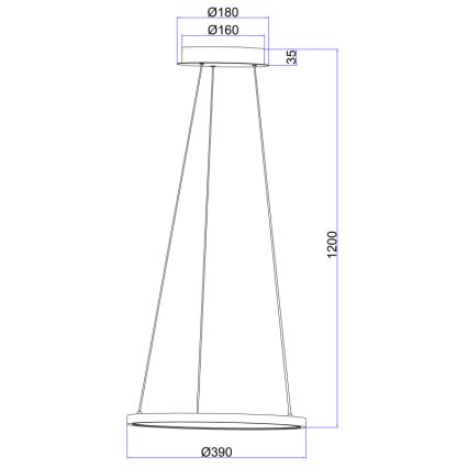 Globo - Lámpara LED colgante LED/19W/230V