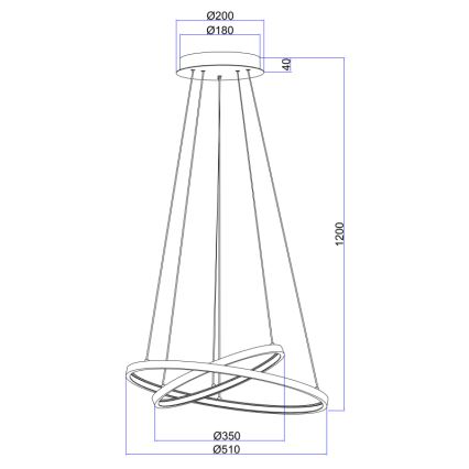 Globo - Lámpara de araña LED regulable 2xLED/21W/230V