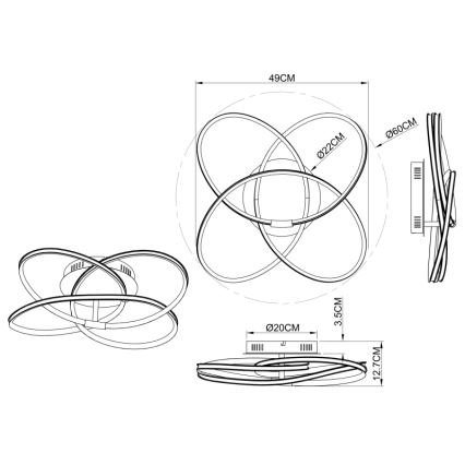Globo - Lámpara de techo LED LED/30W/230V