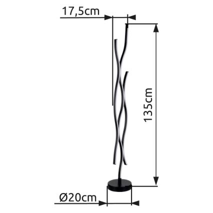 Globo - Lámpara LED de pie LED/28W/230V 3000K negro